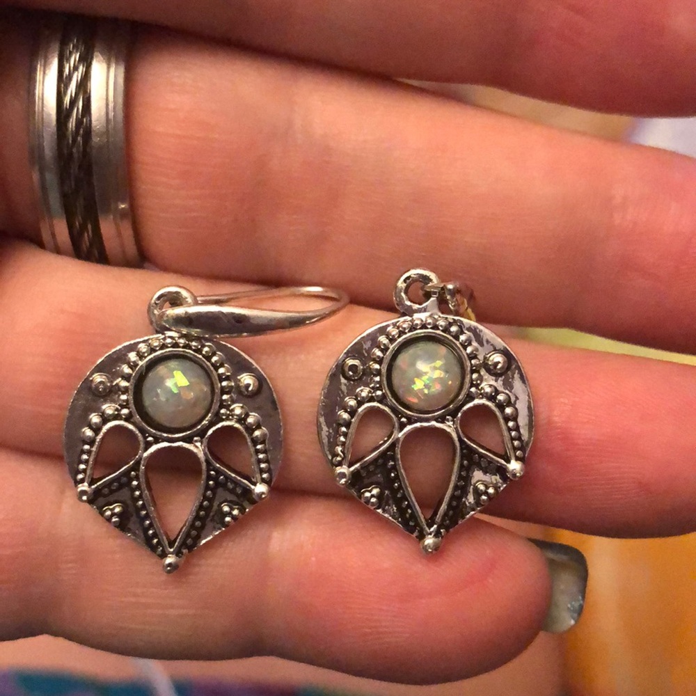 Dainty Moonstone earrings set in silver